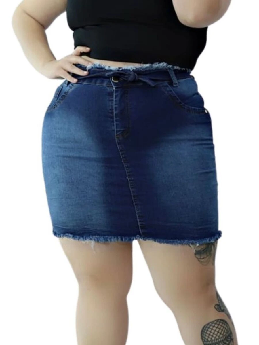 Women Denim Skirts - Rửa tối - Xem 1