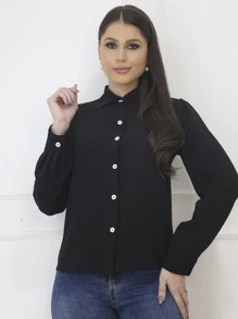 Women Blouses - 黑色 - 查看 3