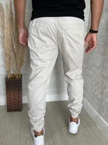 Calça Denim Masculina Jogger Bege Claro com Elastano Linha Premium Preto Cinza Chumbo Dia dos Pais