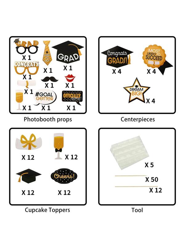 JOYIN 70 Pcs Graduation Party Decorations 2023 with Cake Cupcake