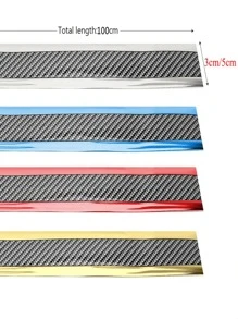 Moldura Fibra Carbono Estribos Antiarañazos Bicolor Jetta 3 Cm X 5 M Parachoques Puerta 3D Protector Auto
