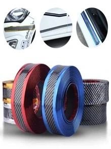 Moldura Fibra Carbono Estribos Antiarañazos Bicolor Jetta 3 Cm X 5 M Parachoques Puerta 3D Protector Auto
