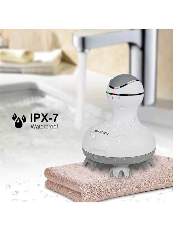 Cotsoco Electric Scalp Head Massager, Handheld Portable Waterproof Head