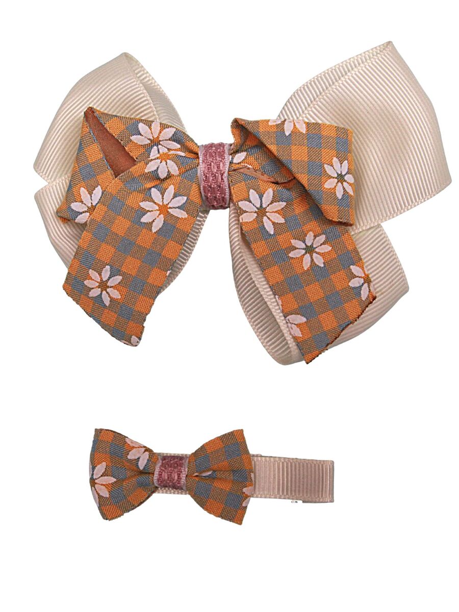 Children's Hair Bows, Duckbill Clips, 2 Units - Unta - View 1