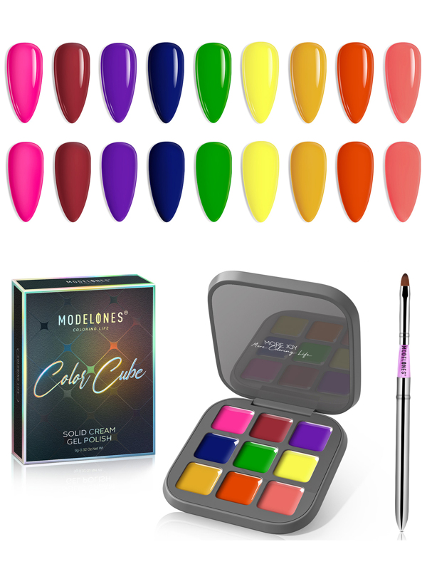 Modelones 9 Shades Solid Cream Gel Polish Color Cube I'm Fab SHEIN USA