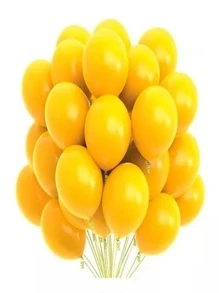 Paquete 100 Globos Latex N° 12 Para Decoración Fiesta - Amarillo - Ver 1
