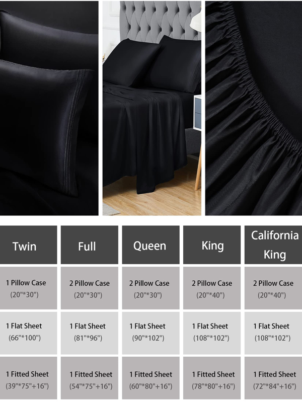 100 Bamboo Cooling Sheets Queen/King Size Set , Cool Sheets for Hot