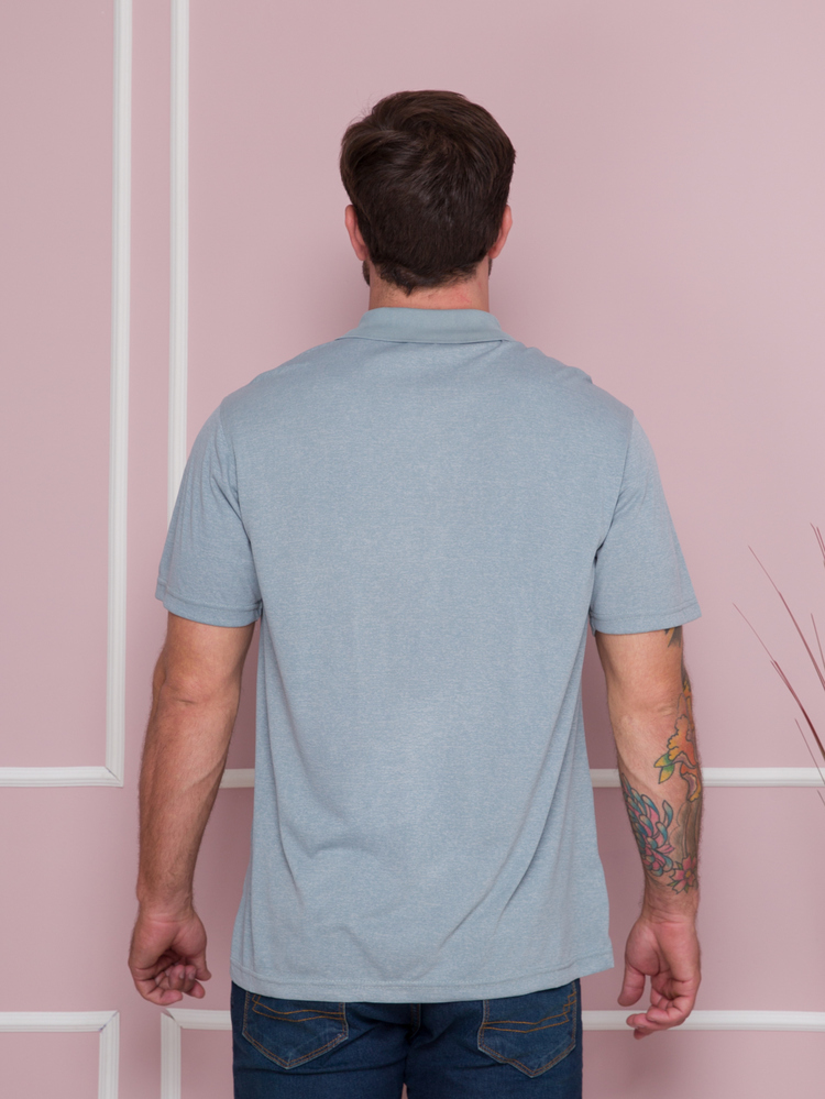 Men Polo Shirts - 霧霾藍 - 查看 2