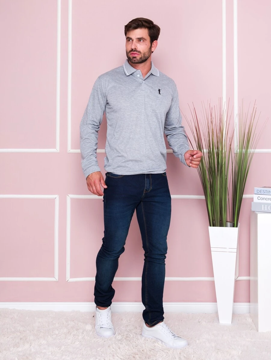 Men Polo Shirts - Xám - Xem 1