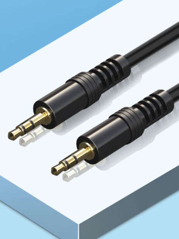 Cabo P2 X P2 Auxiliar Estéreo Dourado Resistente 1,5m