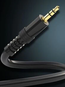 Cabo P2 X P2 Auxiliar Estéreo Dourado Resistente 1,5m