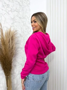 Women Sweatshirts - Hot Pink - View 2