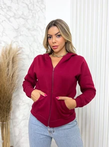 Women Sweatshirts - Burgundy - View 1