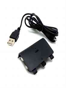 Kit Bateria e Cabo carregador para Controle Manete  Xbox One / One S - Preto - Visão 3