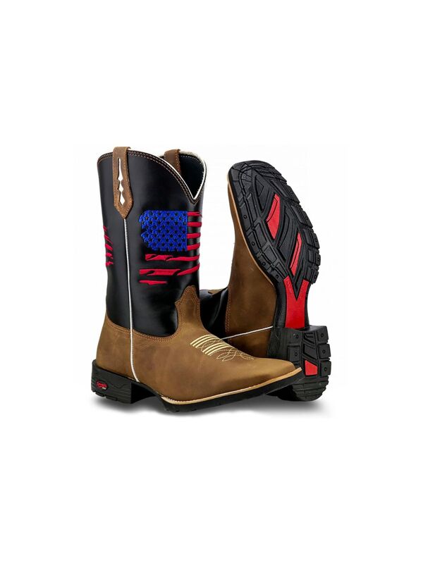 Bota Masculina Texana Cano longo Bordado Usa