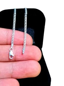 Pulseira Masculino Grumet Escama de Peixe 2 MM Prata 925 Legitima