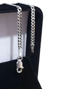 Pulseira Masculino Grumet Escama de Peixe 2 MM Prata 925 Legitima