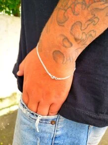 Pulseira Masculino Grumet Escama de Peixe 2 MM Prata 925 Legitima