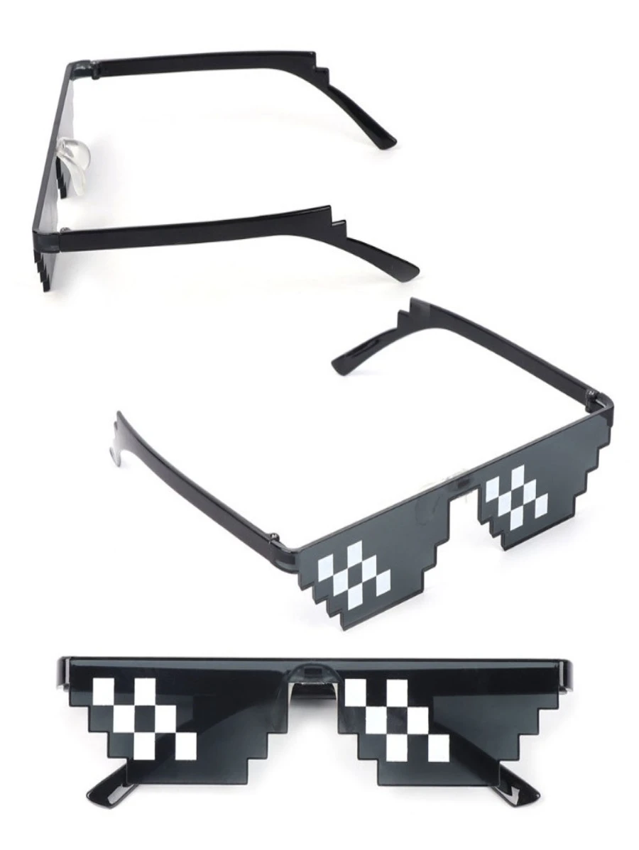 EUROTRUCK Lentes Pixel Broma Fiesta Snoop Dogg Rap Hip Hop Gafas Para Sol Lente Chico - Negro - Ver 1