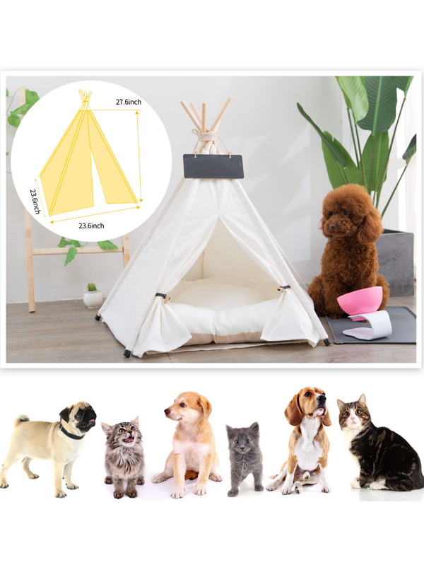 Ealing Pet Teepee with Cushion for Dogs and Cats Puppies House with Bed