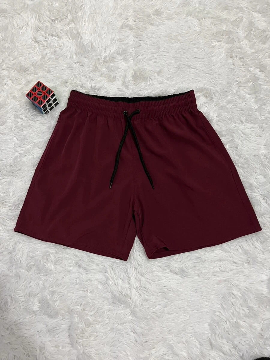 Men Shorts - Burgundy - View 1