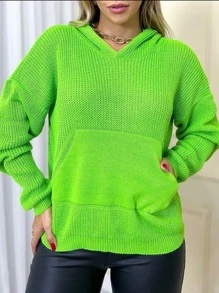 Blusa De Frio Trico Tricot COM Capuz