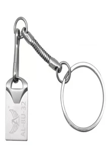 Mini Pendrive USB com chaveiro Al-8U-32 - Prata - Visão 2