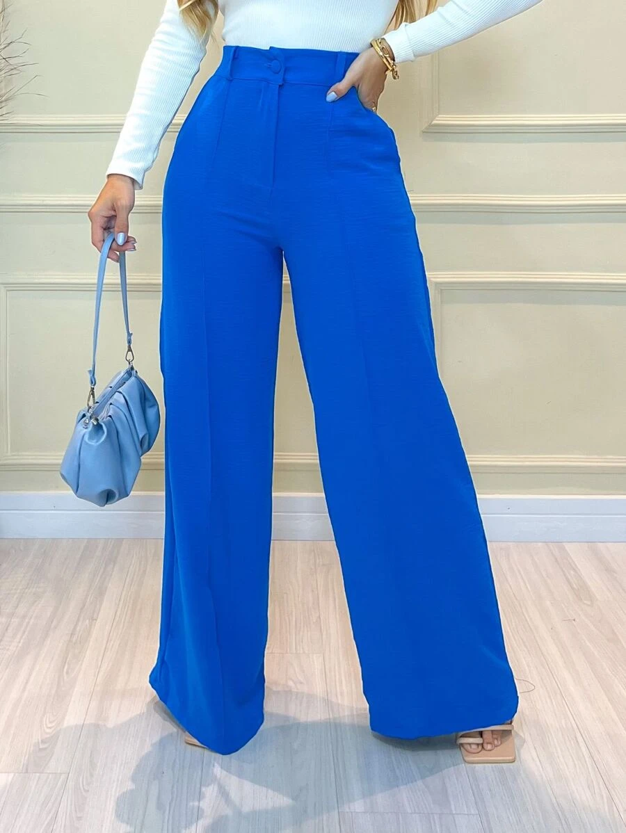 Women Pants - 寶藍色 - 查看 1