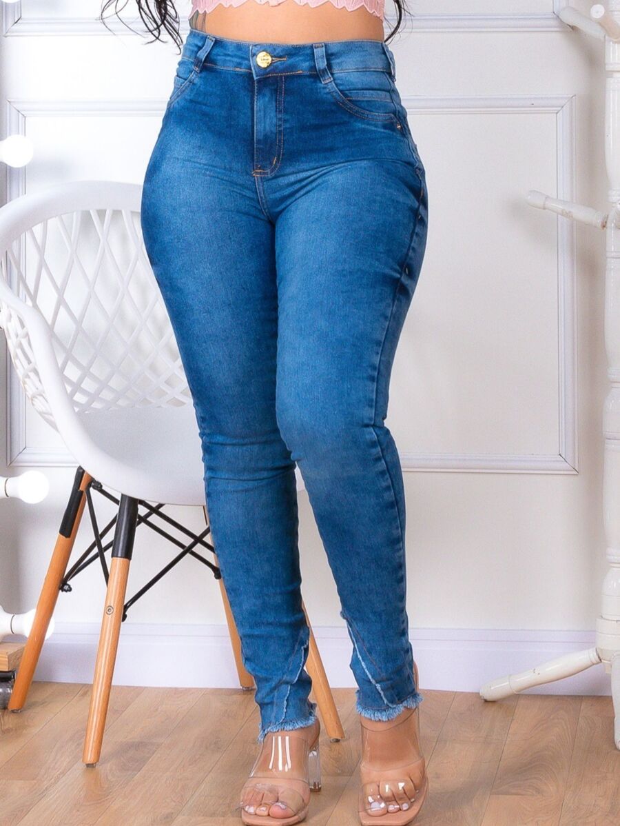 Women Jeans - 藍色 - 查看 1