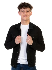 Chamarra De Mezclilla Stretch Para Hombre - Negro - Ver 1