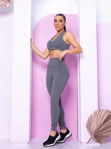 Women Leggings - 灰色 - 查看 3