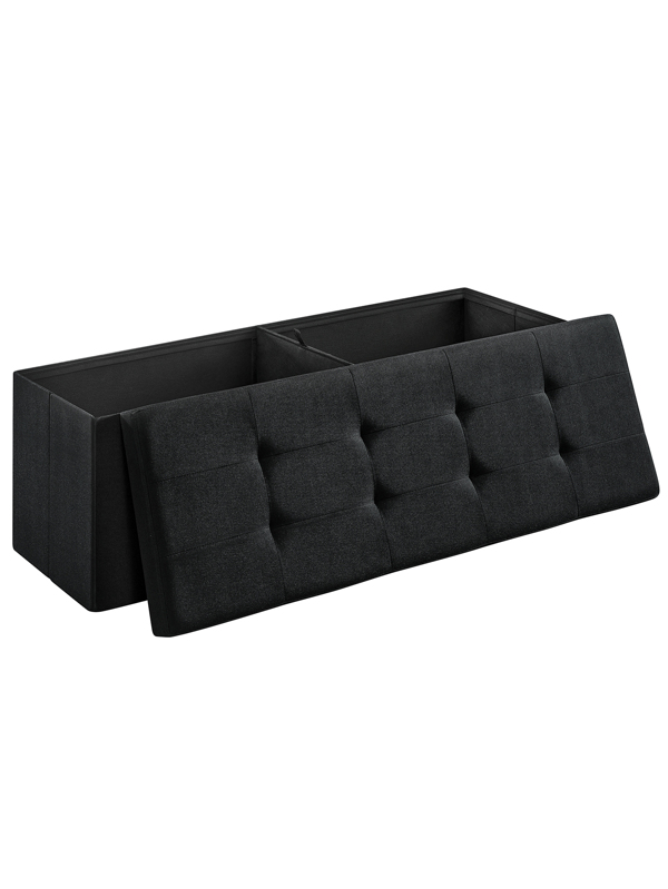 SONGMICS 43 Inches Folding Storage Ottoman Bench Ottoman With Storage FootStool For Bedroom Living Room Holds Up To 660 Lb