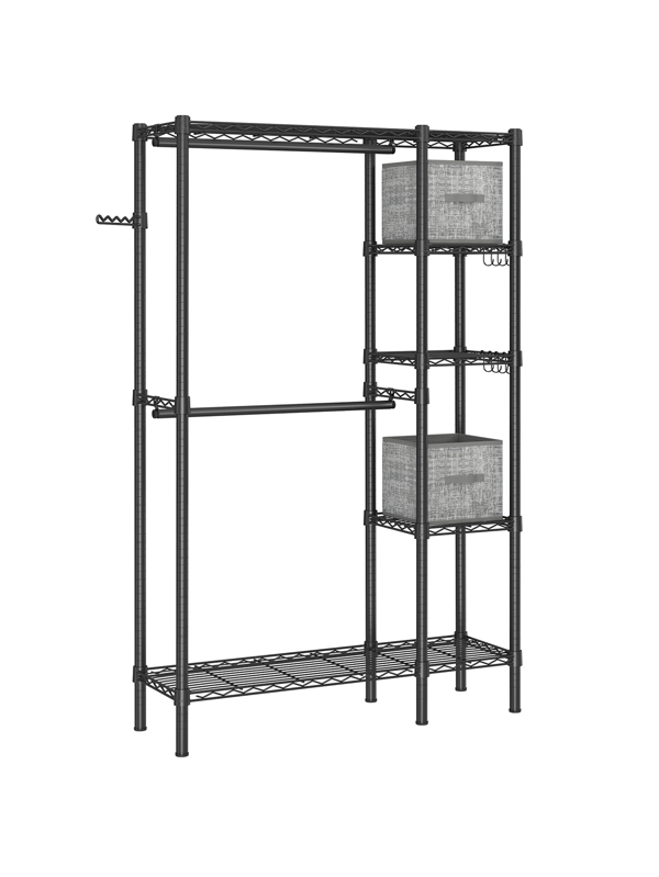 SONGMICS Clothes Rack with Shelves, Heavy Duty Freestanding Closet