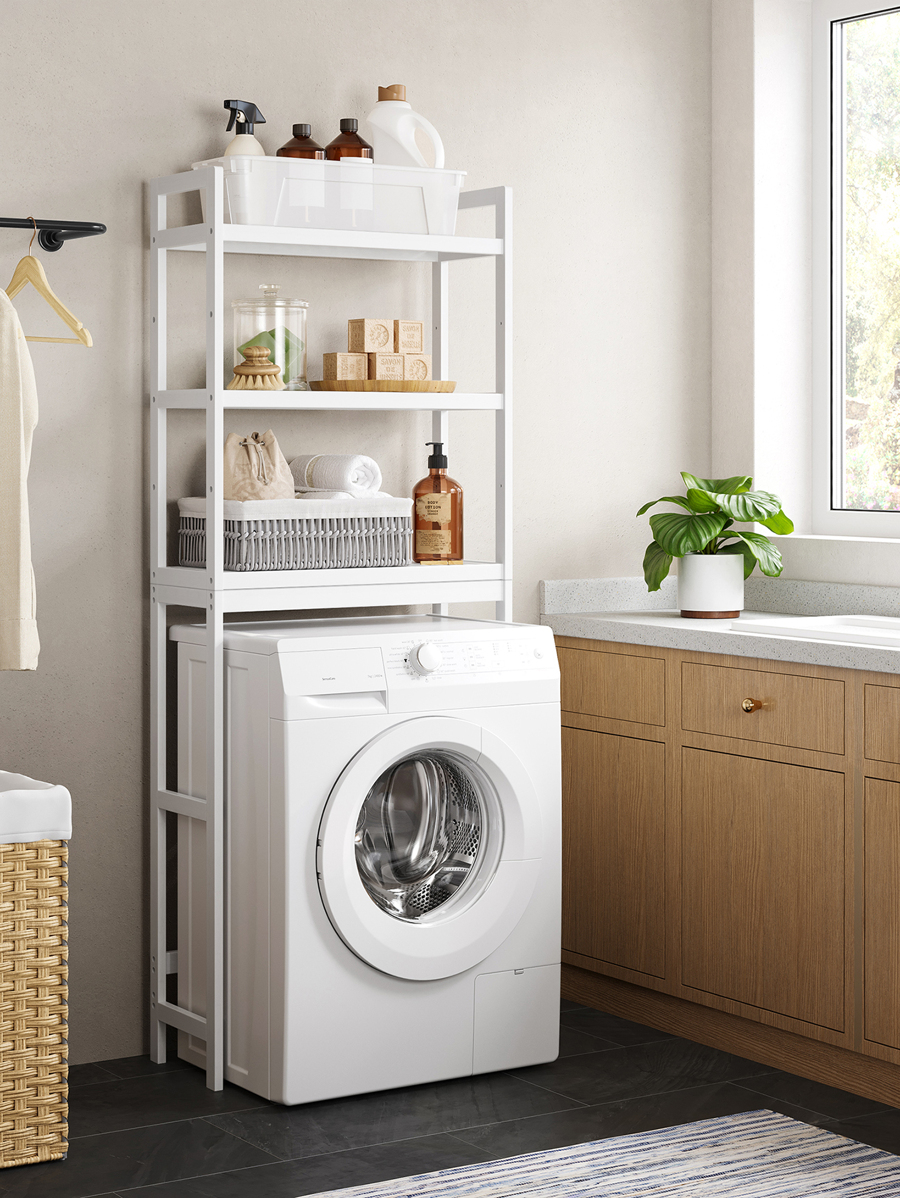 SONGMICS Over The Toilet Storage, 3Tier Bamboo Over Toilet Rack