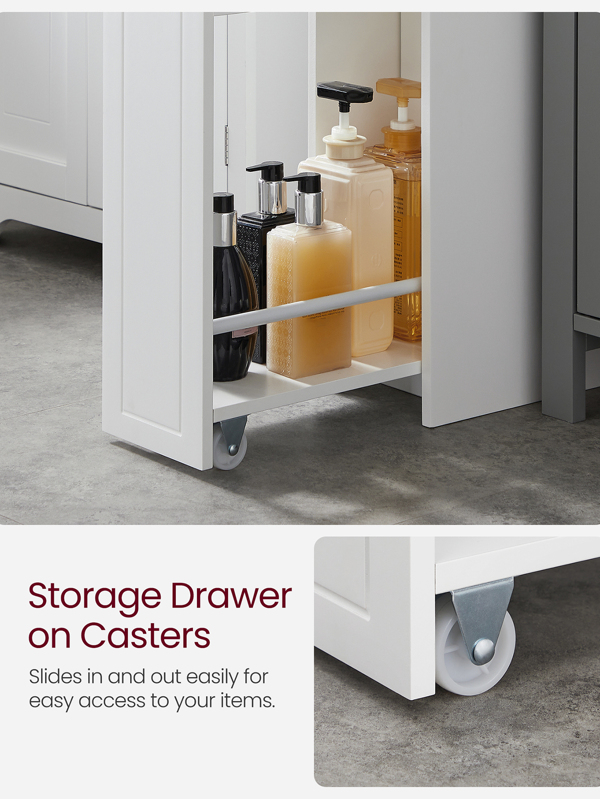 VASAGLE Small Bathroom Storage Slim Bathroom Storage Organizer