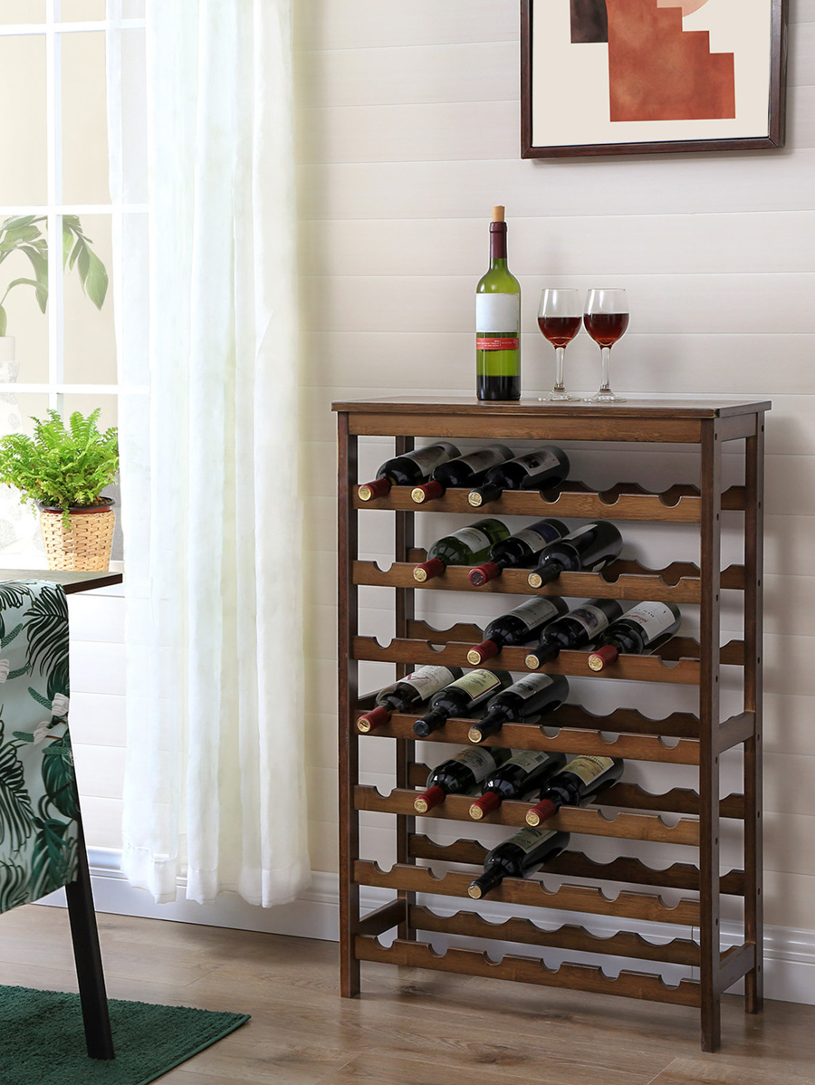 SONGMICS 42Bottle Wine Rack Free Standing Floor, 7Tier Display Wine