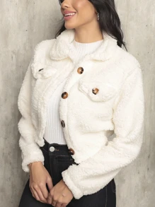 Women Winter Coats - 白色 - 查看 5