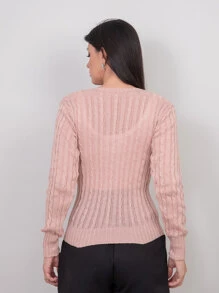 Women Sweaters - Hồng - Xem 2