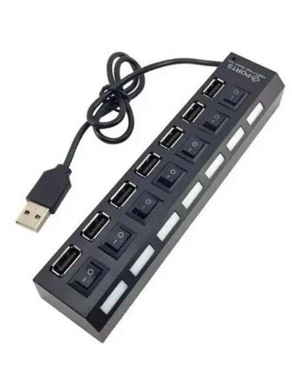 Hub Usb 7 Portas 2.0 Hd Extensor Pen Drive Hd Tomate