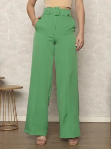Women Pants - 綠色 - 查看 4