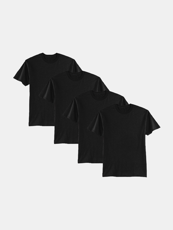 Kit 4 Camisetas Manga Curta Lisa 100% Algodão Básica