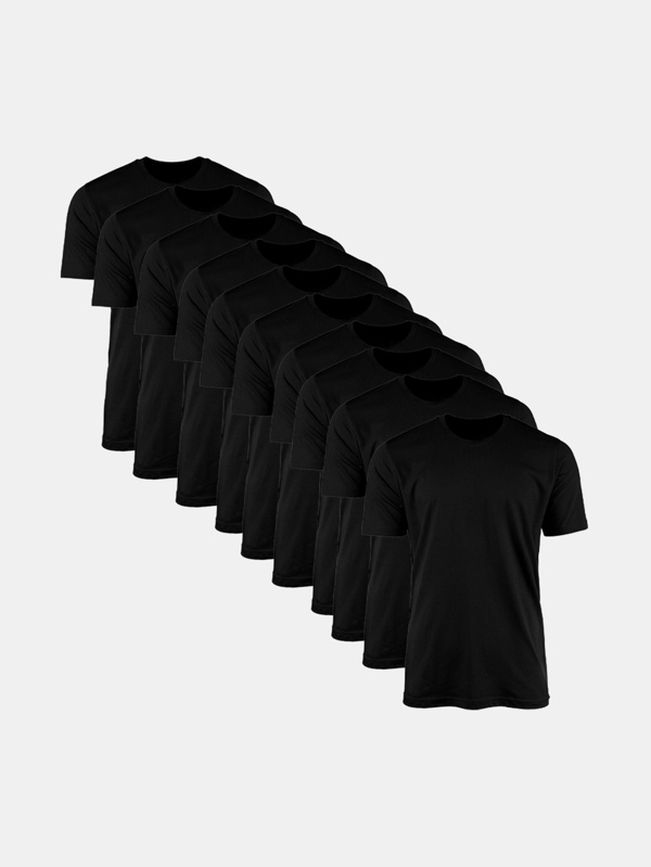 Kit 10 Camisetas Manga Curta Lisa 100% Algodão Básica