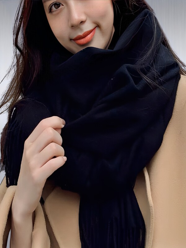 Cachecol Casual Feminino, Adequado Para Inverno E Outono