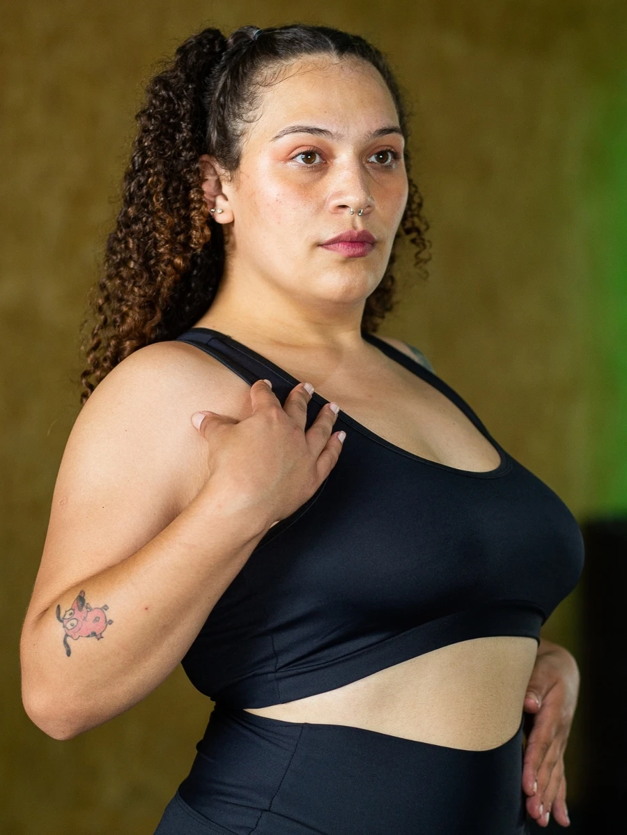 Plus Size Sports Bras - 黑色 - 查看 1