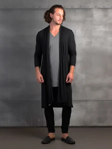 Men Coats - Black - View 2