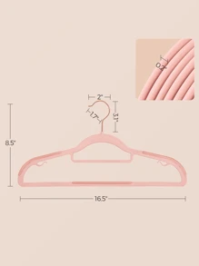 SONGMICS Pack Of 50 Coat Hangers, Heavy-Duty Plastic Hangers With Non-Slip Design, Space-Saving Clothes Hangers, 16.5 Inches Wide, 360° Swivel Hook - 粉色 - 查看 6