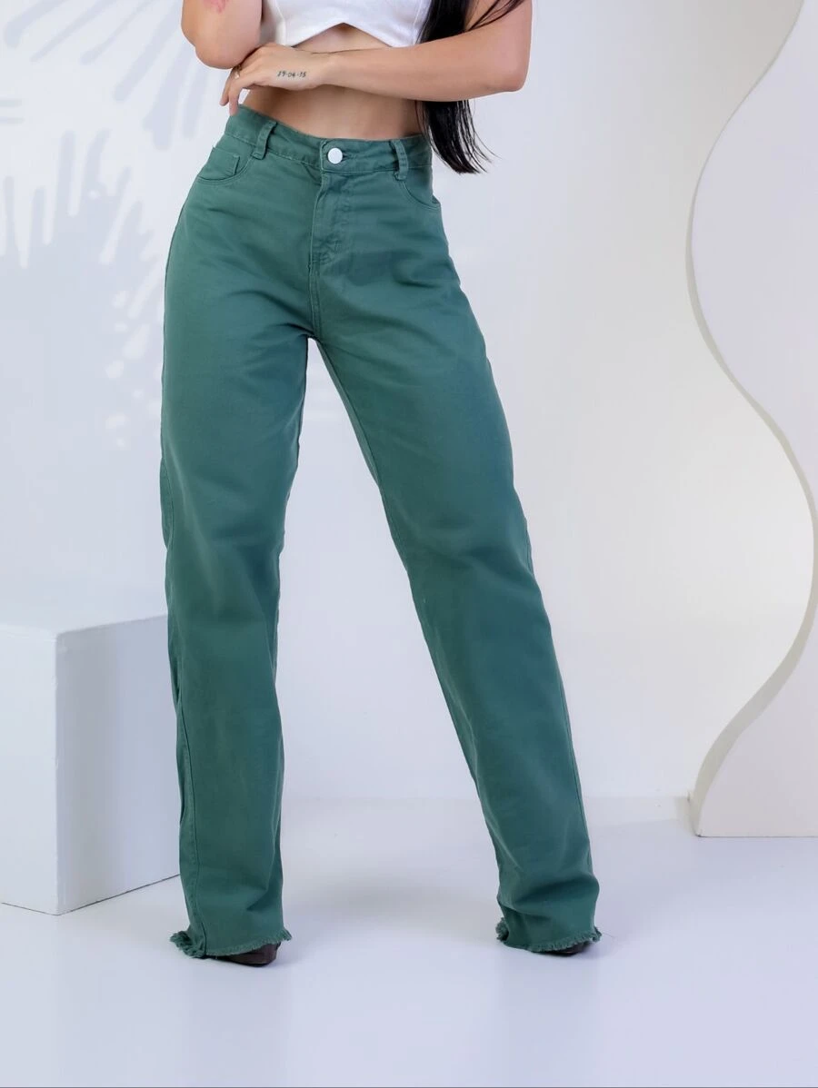 Women Jeans - 綠色 - 查看 1