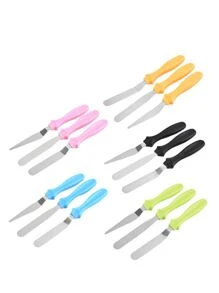 Kit 3 Peças Espátula de Confeitar e Decorar Bolos Confeitaria - Multicolorido - Visão 5
