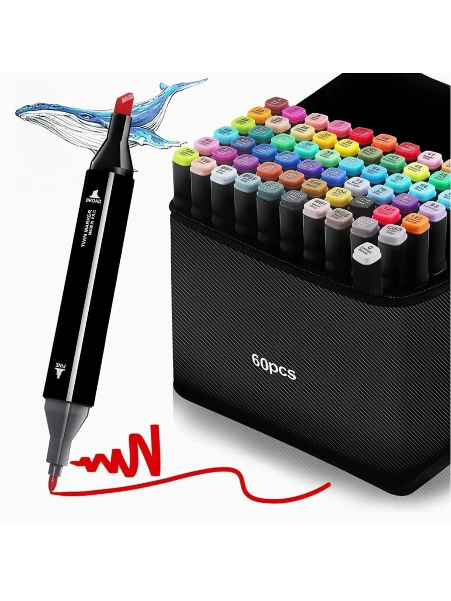 Professional Double Tip Pen Set 60 Pens - 彩色 - 查看 1