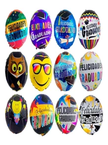 12 Globos De Graduacion 18 Pulgadas Papel Metalico Decoracion Fiesta Birrete Festajar Evento Escuela Escolar Felicitar Universidad Arreglo Apto para Helio Autosellable Fin de año